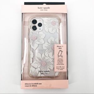 Kate Spade IPhone 11 PRO Phone Case Pink White Floral Flowers Clear